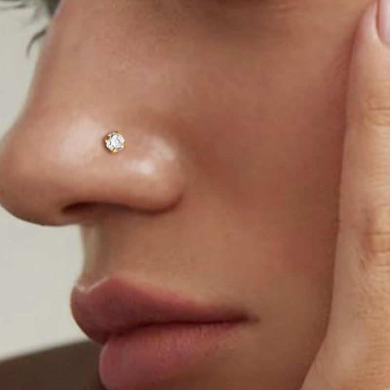 Incaton 20G Stainless Steel Nose Rings for Women Nose Rings Hoops L Shaped Nose Studs Screw Nose Piercing Jewelry for Women Men Silver Rose Gold Black Rainbow - Image 3